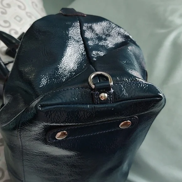 Coach Glossy Navy Leather Satchel - Picture 5 of 16